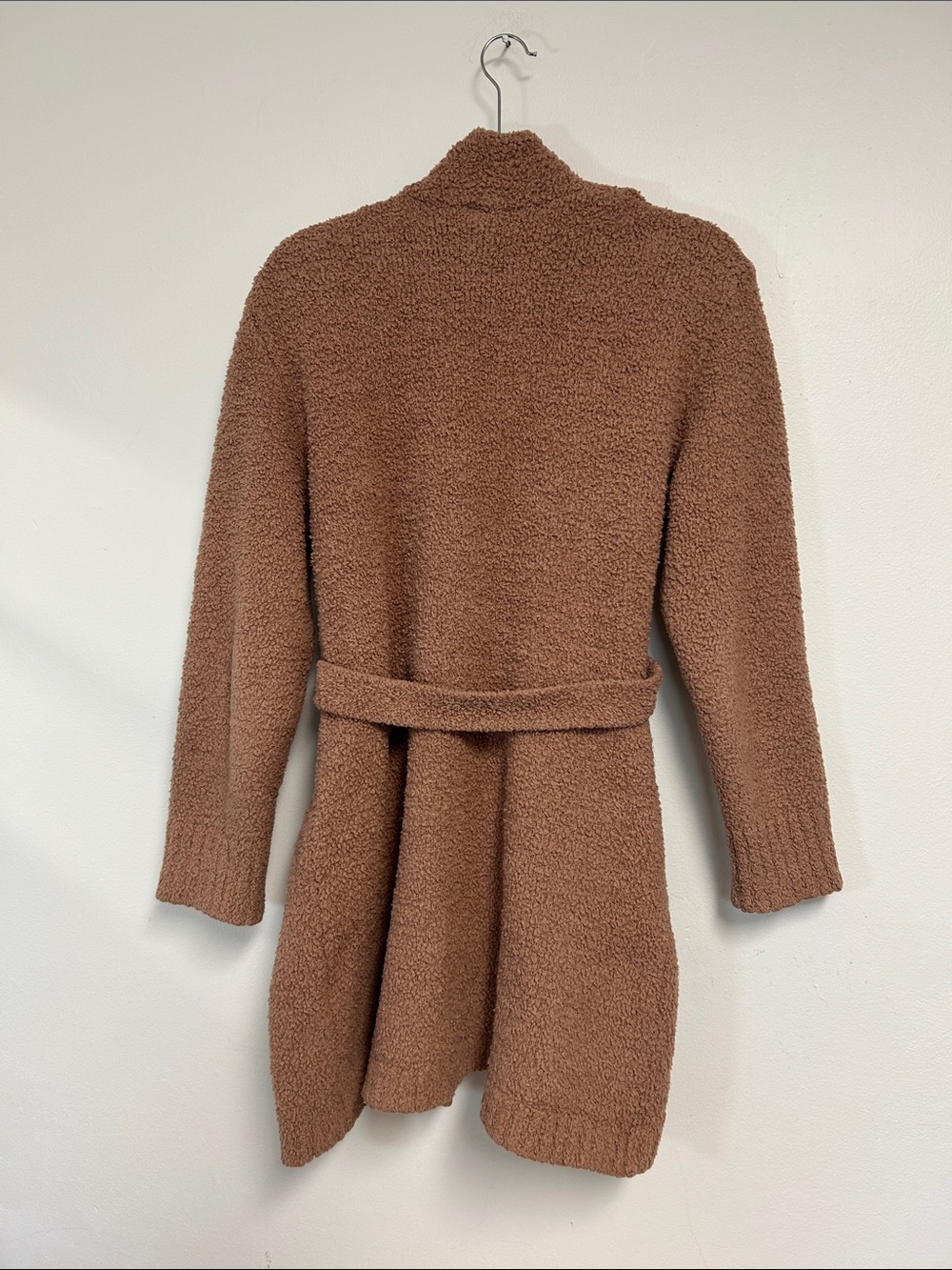 Skims Cozy Collection Textured Knit Boucle Belted Brown Short Robe Size L/XL - Picture 10 of 16